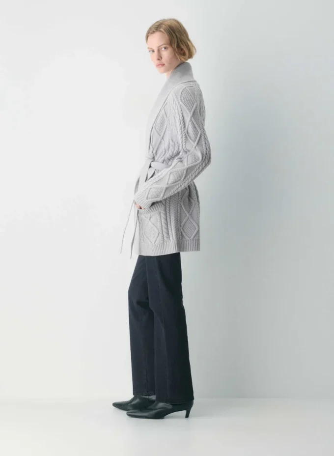 Heritage Knit Merino Wool Open-front Cardigan Heritage Knit Merino Wool Open-front Cardigan
