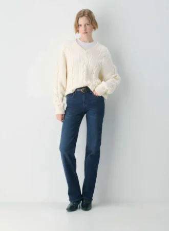 Heritage Knit Merino Wool V-neck Sweater