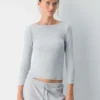 HomeStretch™ Rib Boatneck 3/4 Sleeve Top