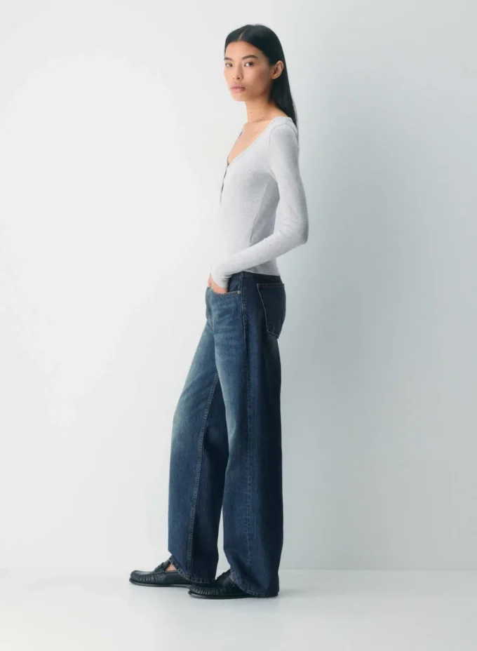HomeStretch™ Rib Henley langermet