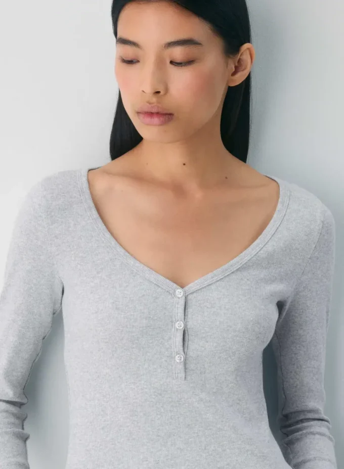 HomeStretch™ Rib Henley langermet