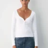 HomeStretch™ Rib Lace Henley Longsleeve