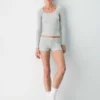 HomeStretch™ Rib Lace Scoopneck Longsleeve