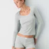 HomeStretch™ Rib Lace Scoopneck Longsleeve