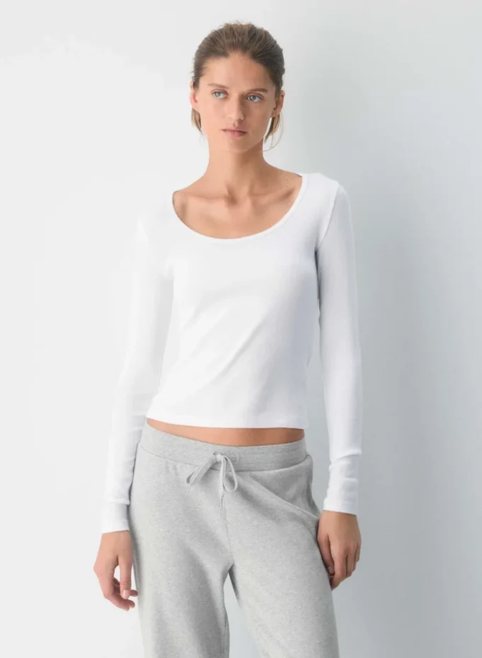 HomeStretch™ Rib Scoopneck Longsleeve