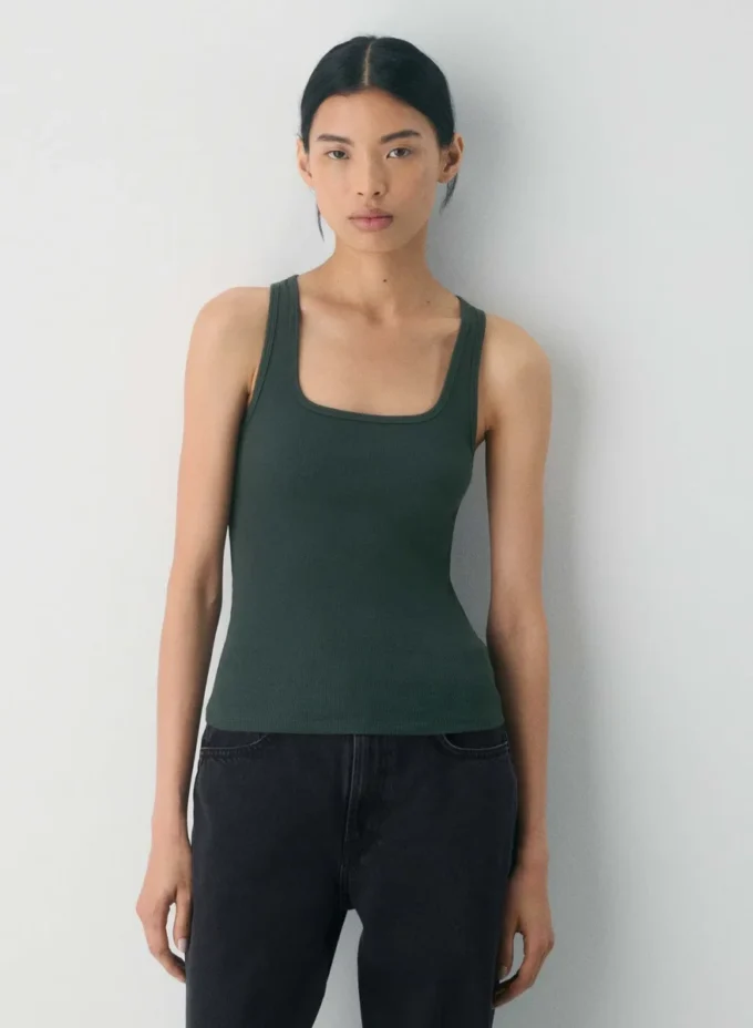 HomeStretch™ Rib Squareneck Tank