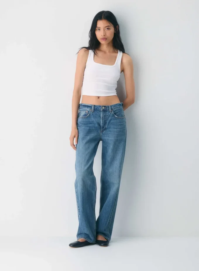 HomeStretch™ Rib Squareneck Waist Tank
