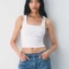 HomeStretch™ Rib Squareneck Waist Tank