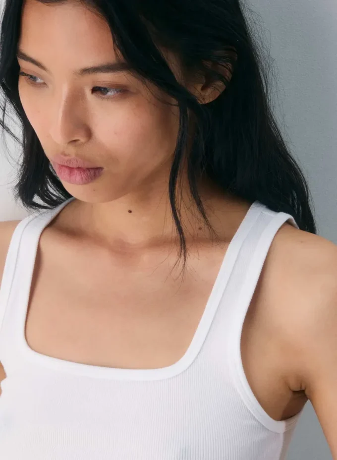 HomeStretch™ Rib Squareneck Waist Tank