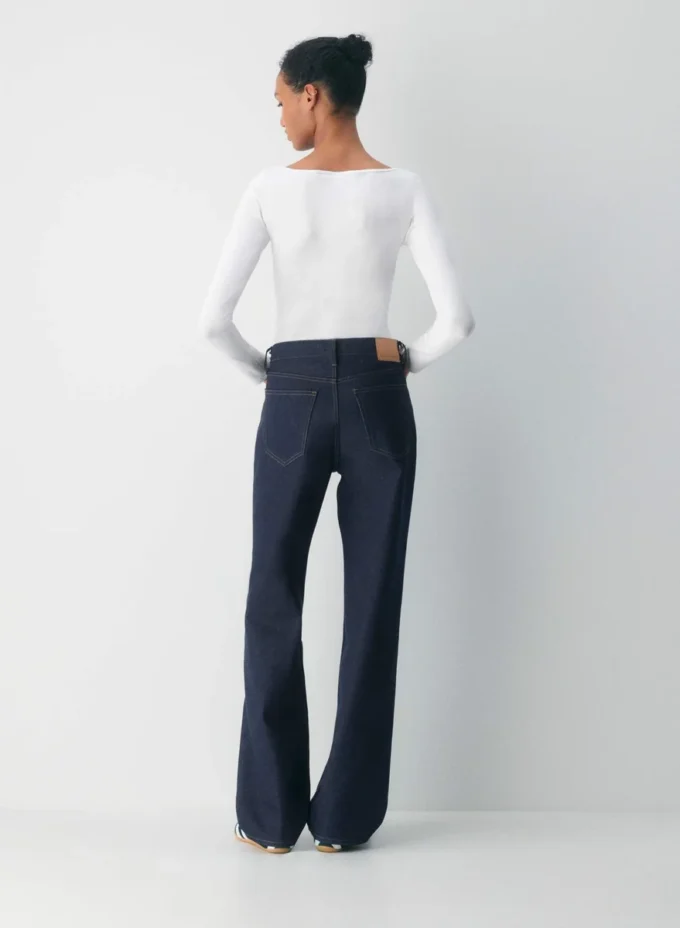 HomeStretch™ Smooth bred rund hals langermet