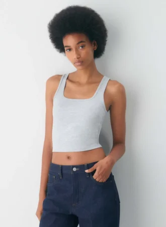 HomeStretch™ Smooth Squareneck Waist Tank