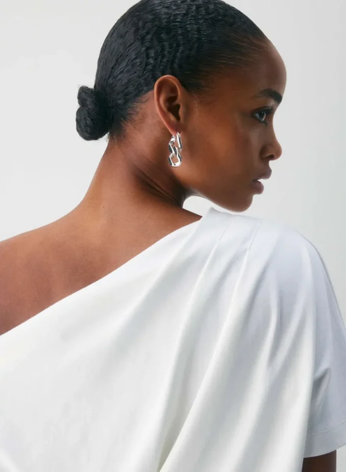 Interlock Cotton Script Top