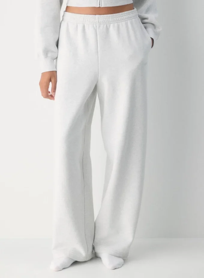 Koselig sweatfleece-bukser med vid ben