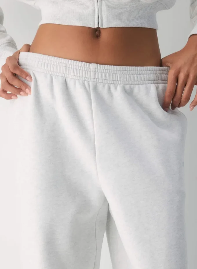 Koselig sweatfleece-bukser med vid ben