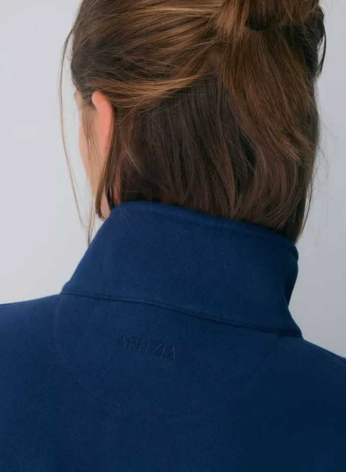 Koselig sweatshirt i fleece Boyfriend Crop 1/2 Zip