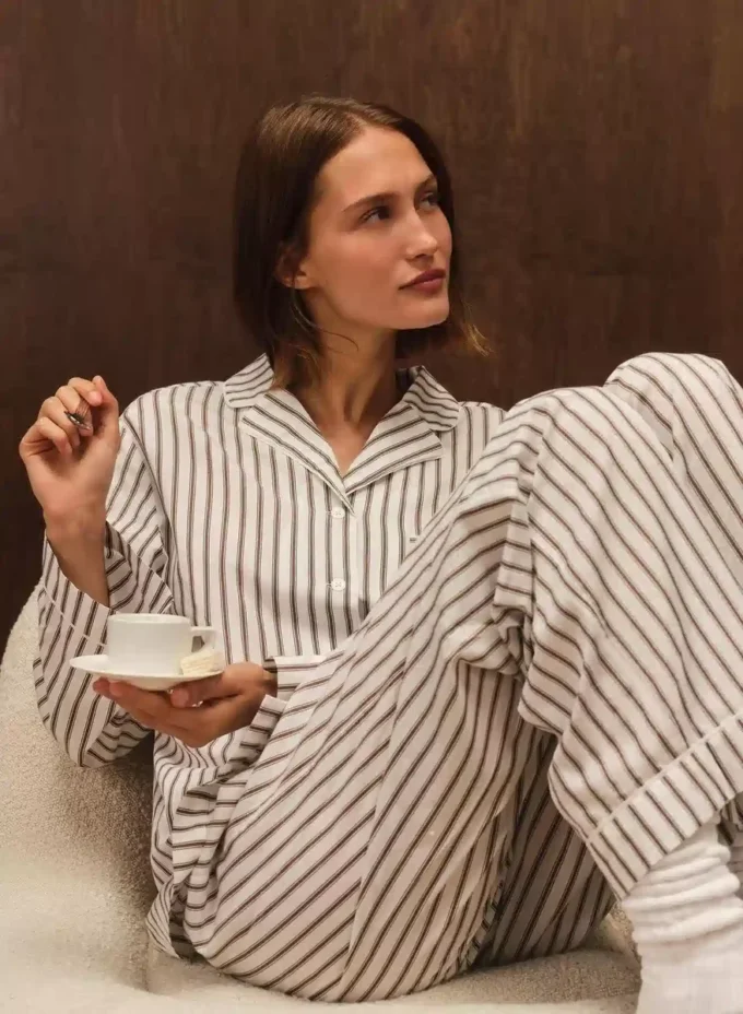 Laze Poplin pyjamasbukse