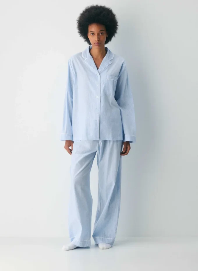 Laze Poplin Pyjamaskjorte