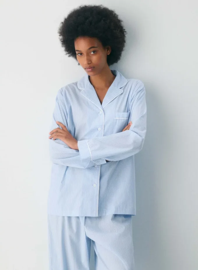 Laze Poplin Pyjamaskjorte