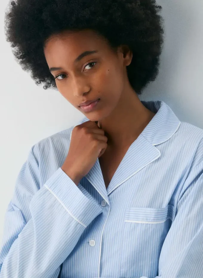 Laze Poplin Pyjamaskjorte