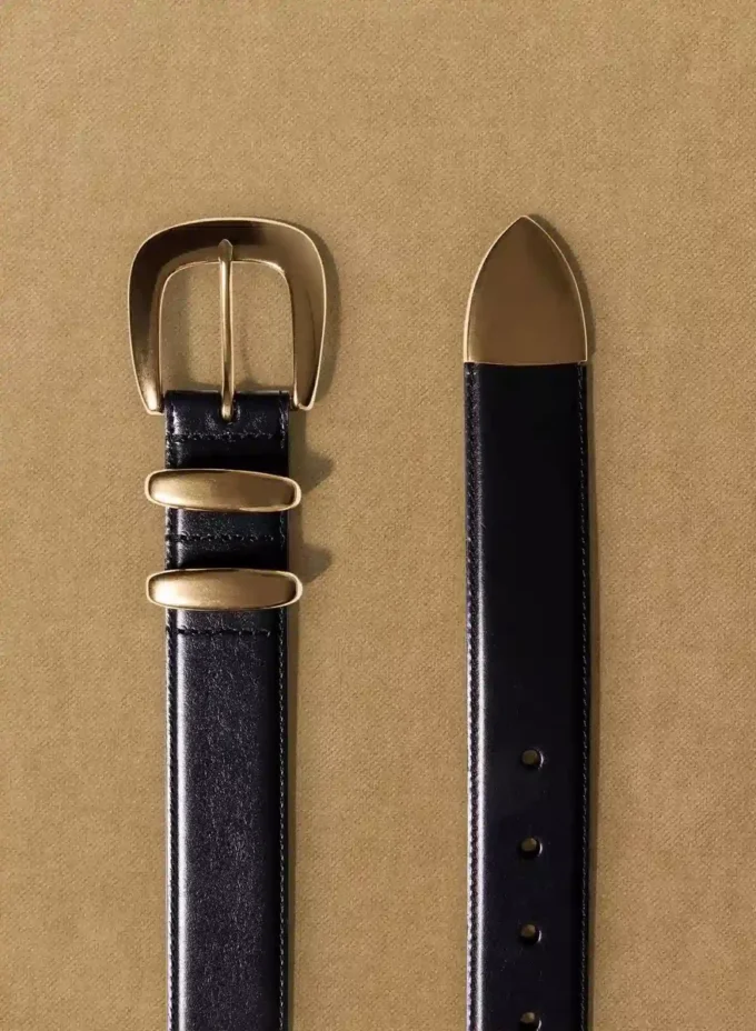 Legendarisk bredt belte i solid messing og skinn