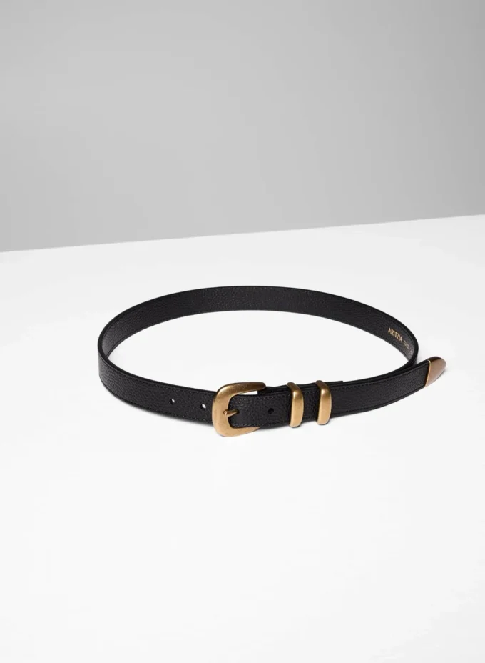 Legendarisk solid messingbelte i skinn