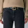 Lifetime Solid Brass Leather Wide Belt