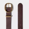 Lifetime Solid Brass Leather Wide Belt