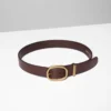 Lifetime Solid Brass Leather Wide Belt