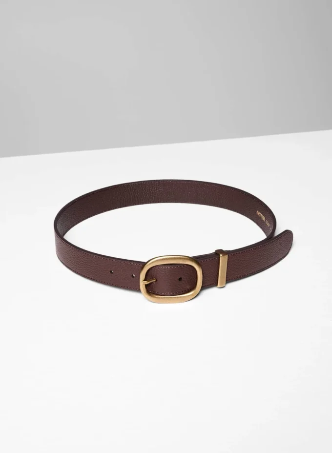 Lifetime Solid Brass Leather Wide Belt