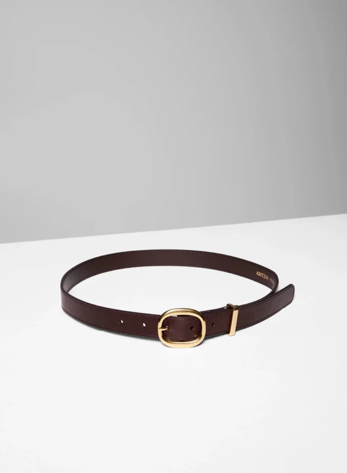 Lifetime solid messingbelte i skinn