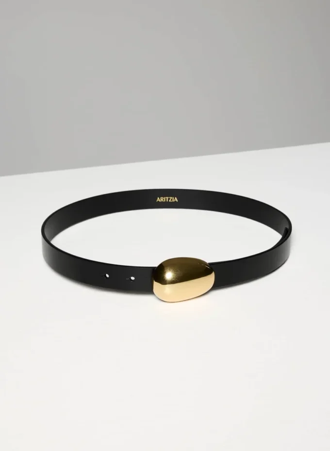 Looper solid messingbelte i skinn