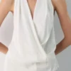 Martini satengbluse med halterneck