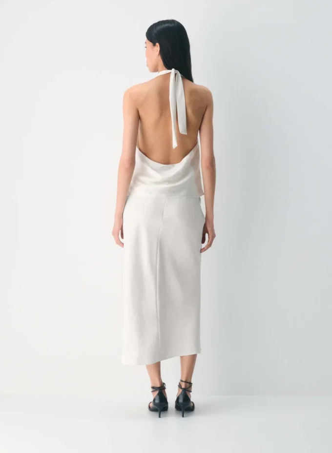 Martini satengbluse med halterneck
