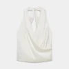 Martini satengbluse med halterneck