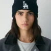 New Era La Dodgers ribbet merinoull-lue med mansjett