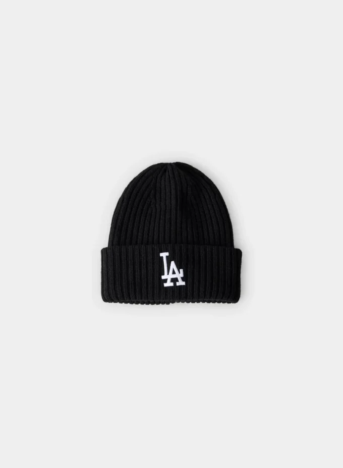 New Era La Dodgers ribbet merinoull-lue med mansjett