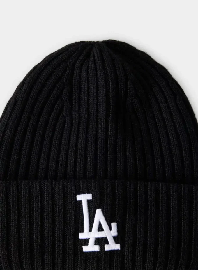 New Era La Dodgers ribbet merinoull-lue med mansjett