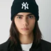 New Era Ny Yankees ribbet merinoull-lue med mansjett