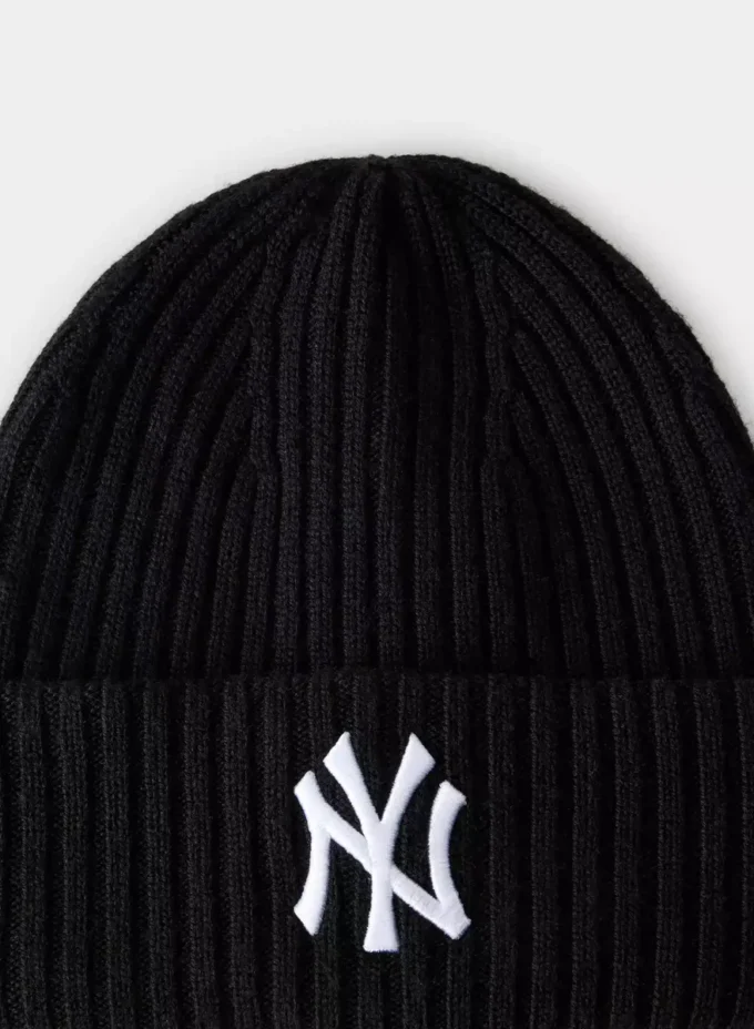 New Era Ny Yankees ribbet merinoull-lue med mansjett
