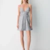 Oppmuntrende poplin minikjole