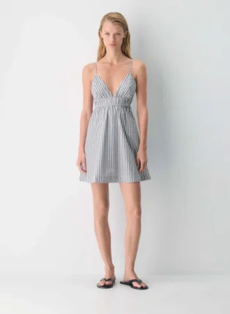 Oppmuntrende poplin minikjole