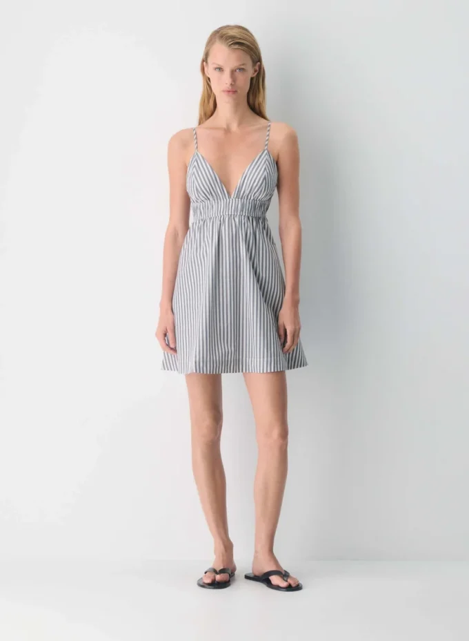 Oppmuntrende poplin minikjole