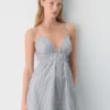 Oppmuntrende poplin minikjole