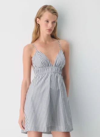 Oppmuntrende poplin minikjole