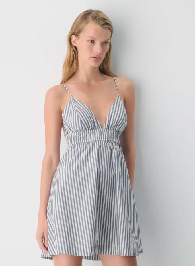 Oppmuntrende poplin minikjole