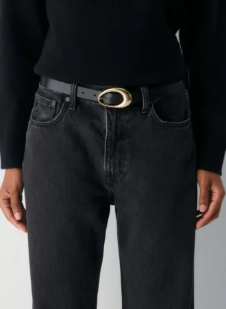 Perennial Solid Brass Leather Belt