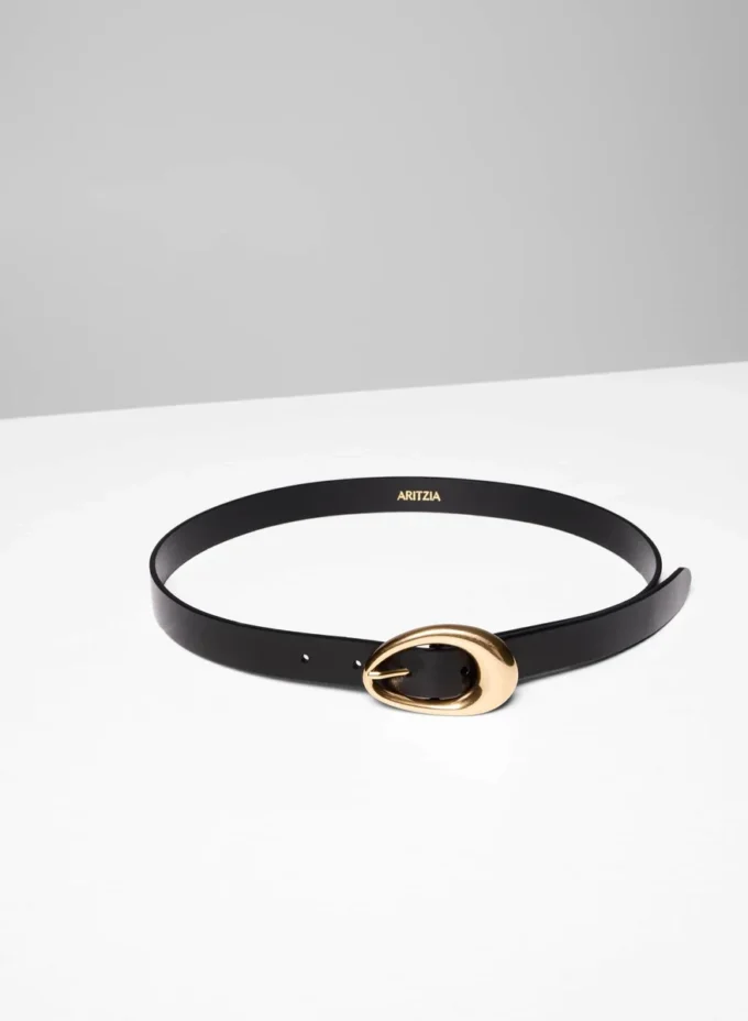 Perennial Solid Brass Leather Belt