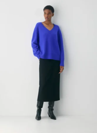 Plush Cashmere Oversized V-neck Sweater