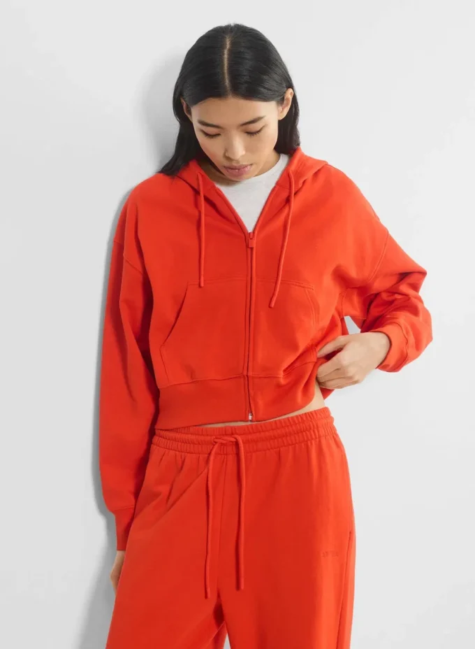 Terry Sweatfleece Boyfriend Boxy Zip Hoodie Terry Sweatfleece Boyfriend Boxy Zip Hoodie