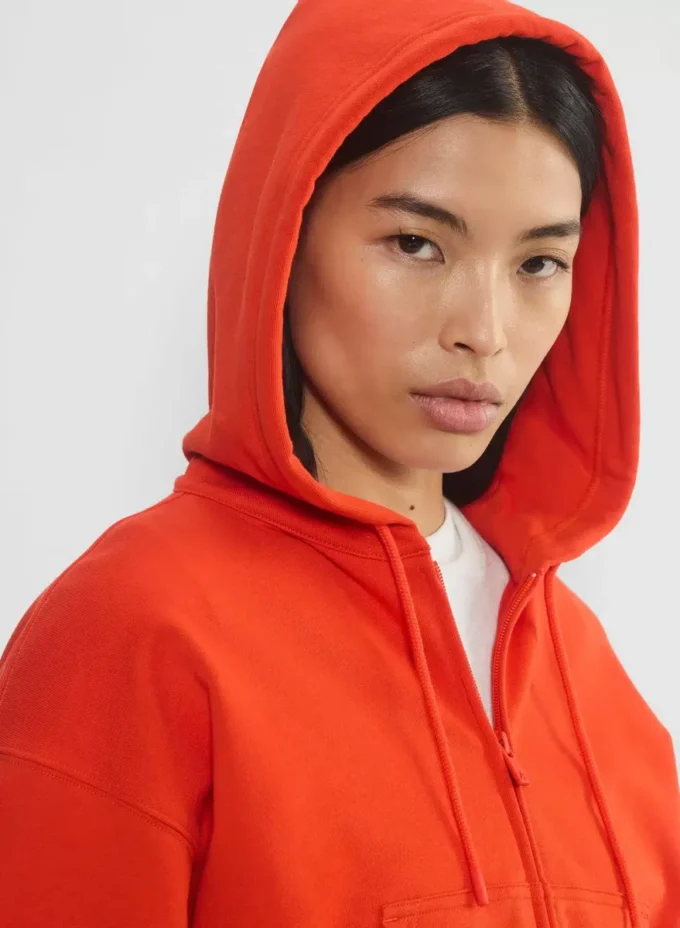 Terry Sweatfleece Boyfriend Boxy Zip Hoodie Terry Sweatfleece Boyfriend Boxy Zip Hoodie